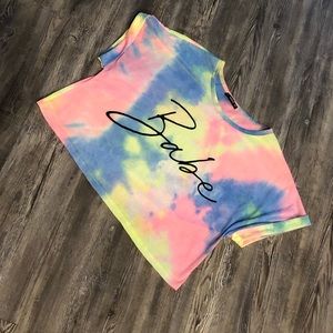 Tie-dye Babe crop top 0X